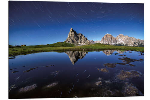 Galleritryk Giau Pass La Gusela at night Dolomiti Italy