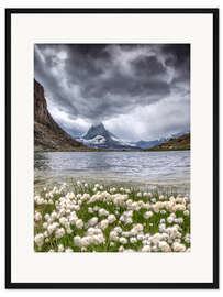 Gerahmter Kunstdruck Sturmwolken Matterhorn Schweiz