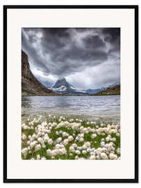 Gerahmter Kunstdruck Sturmwolken Matterhorn Schweiz