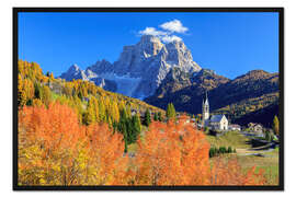 Gerahmter Kunstdruck Herbstfarben Monte Pelmo Dolomiten Italien