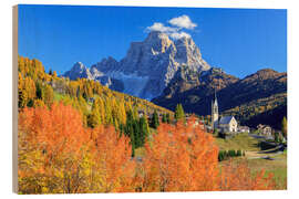 Obraz na drewnie Autumn colors Monte Pelmo Dolomites Italy