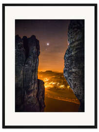 Gerahmter Kunstdruck Bastei &amp; Lilienstein