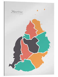 Galleriprint Mauritius map modern abstract with round shapes