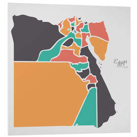 Quadro em PVC Egypt map modern abstract with round shapes