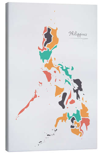 Canvas-taulu Philippines map modern abstract with round shapes