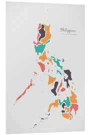 Foam board print Philippines map modern abstract with round shapes