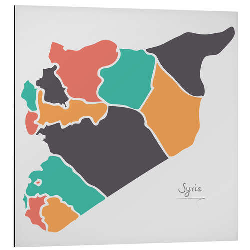 Quadro em alumínio Syria map modern abstract with round shapes