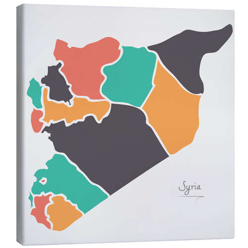 Canvas-taulu Syria map modern abstract with round shapes