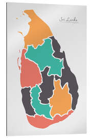 Gallery print Sri Lanka map modern abstract with round shapes