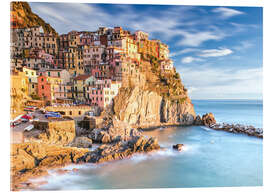 Acrylic print Manarola at dusk, Cinque Terre, Liguria, Italy