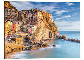 Aluminium print Manarola at dusk, Cinque Terre, Liguria, Italy