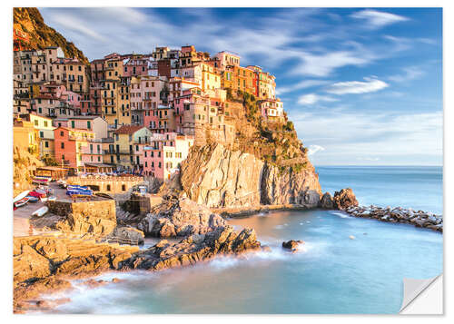 Vinilo para la pared Manarola at dusk, Cinque Terre, Liguria, Italy