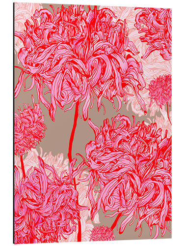 Aluminium print Pink Chrysanthemum