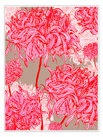 Poster  Pretty in pink chrysanthemum - Ella Tjader