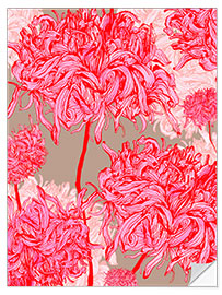 Wandsticker Pinkfarbene Chrysanthemen