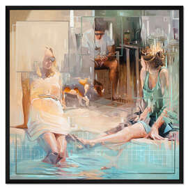 Gerahmter Kunstdruck Am Pool