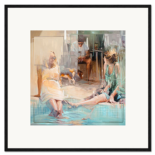 Framed art print At the pool