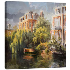 Canvas print Home on the canal