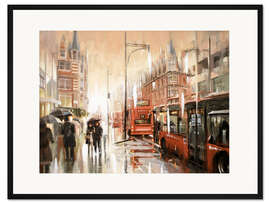 Gerahmter Kunstdruck Oxford Street im Regen
