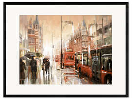 Kehystetty taidepainatus Oxford Street in the rain