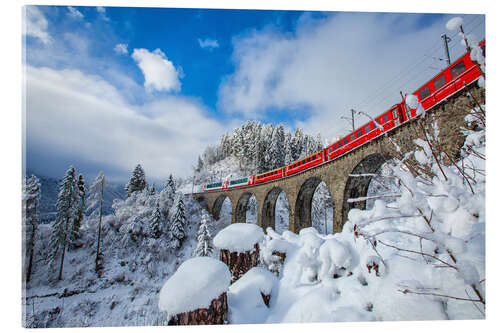 Akrylbilde Bernina Express Train, Switzerland