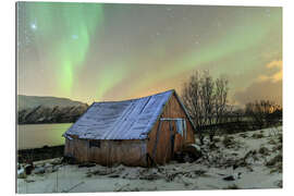 Gallery print Aurora Borealis on typical Rorbu, Svensby, Norway