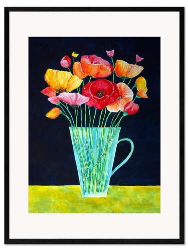 Kunsttryk i ramme Vase with poppies