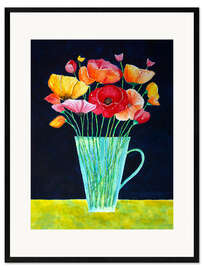 Framed art print Vase with poppies