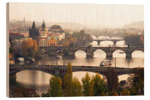 Holzbild Die Brücken von Prag