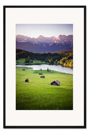 Gerahmter Kunstdruck Sonnenaufgang in den Alpen