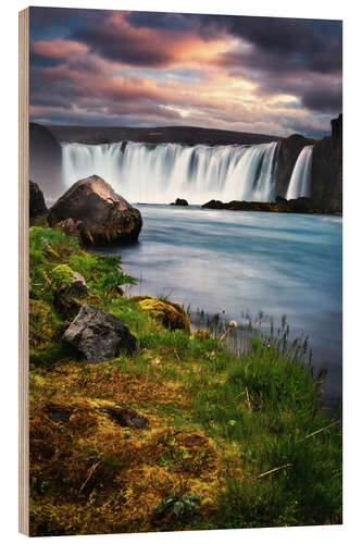 Quadro de madeira Godafoss waterfall Iceland