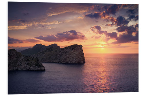 Hartschaumbild Sonnenuntergang auf Mallorca