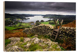 Holzbild Sicht auf den Lake District UK