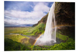 Foam board print Waterfall with rainbow