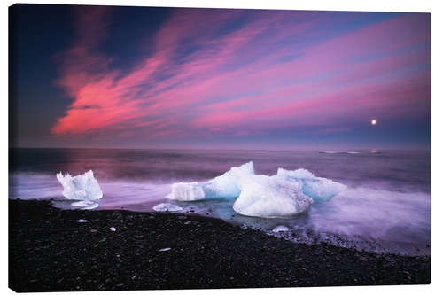 Leinwandbild Eisberge am Strand auf Island