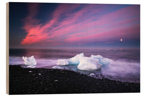 Obraz na drewnie Icebergs on the beach in Iceland