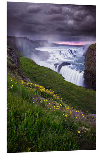 Foam board print Gullfoss Waterfall Iceland