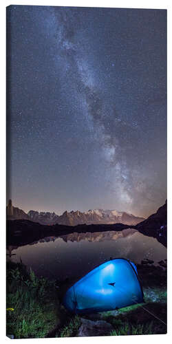 Canvas print Panoramic of Milky Way on Mont Blanc, France