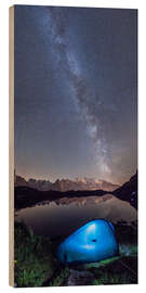 Wood print Panoramic of Milky Way on Mont Blanc, France