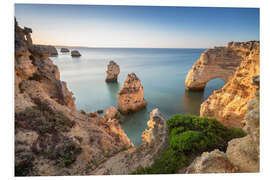 Foam board print Cliffs at sunrise, Praia Da Marinha, Algarve, Portugal