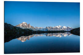 Aluminium print Mont Blanc reflected in Lacs des Chéserys, France