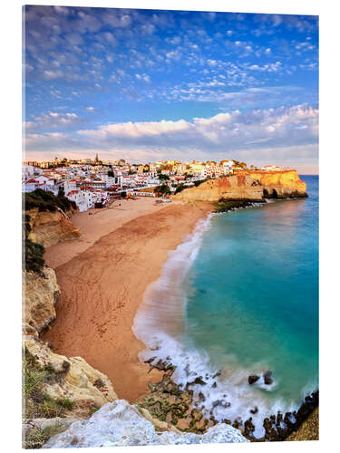 Acrylic print Panoramic of Carvoeiro at sunset, Algarve, Portugal