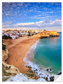 Självhäftande poster Panoramic of Carvoeiro at sunset, Algarve, Portugal