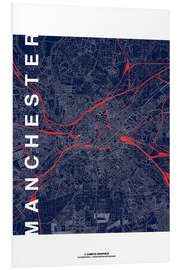 Stampa su PVC Manchester Map Midnight Map