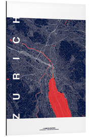 Magnettafel Zurich Karte Mitternacht (Zürich)