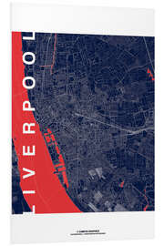 Stampa su PVC Liverpool Map Midnight City