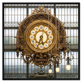 Gerahmter Kunstdruck Große Uhr im Musee d'Orsay in Paris, Frankreich