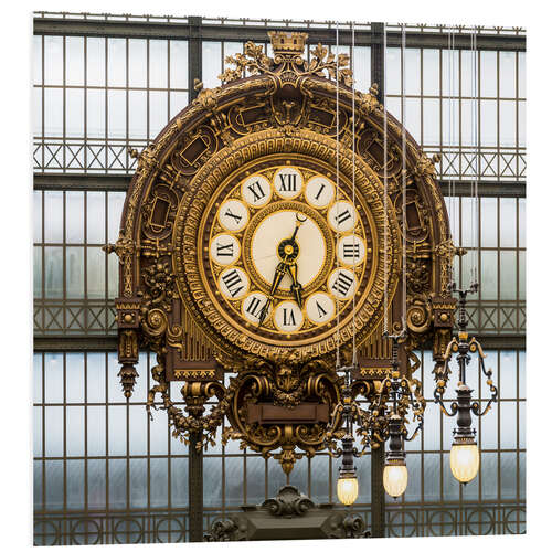 Print på skumplade Big clock at the Musee d'Orsay in Paris, France