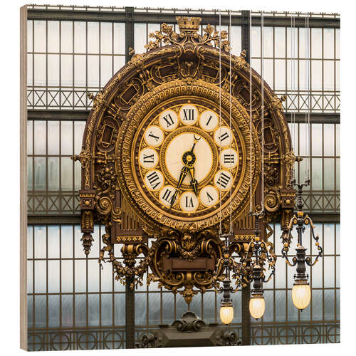 Holzbild Große Uhr im Musee d'Orsay in Paris, Frankreich