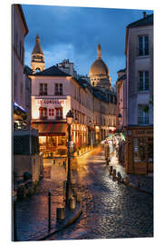 Gallery print Sidewalk cafes in Montmartre with Sacré-Coeur, Paris